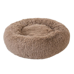 Long Plush Super Soft Pet Cat Bed Kennel Dog Round Cat Winter Warm Sleeping Bag Puppy Cushion Mat Portable Cat Supplies