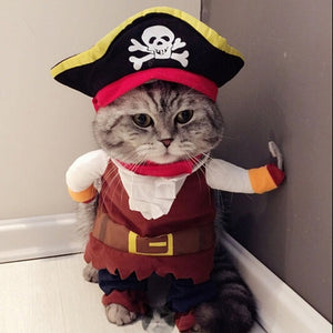 Funny Cat Clothes Pirate Suit Clothes For Cat Costume Clothing Corsair Halloween Clothes Dressing Up Cat Party Costume Suit