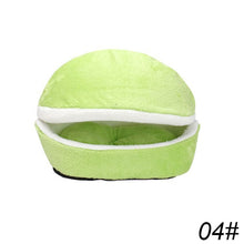 Load image into Gallery viewer, Removable Cat Sleeping Bag Sofas Mat Hamburger Dog House Short Plush Small Pet Bed Warm Puppy Kennel Nest Cushion Pet Products